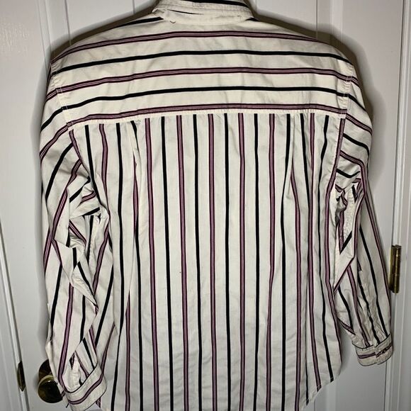 VTG Lizwear Womens M Button Down Striped Shirt - Picture 3 of 3